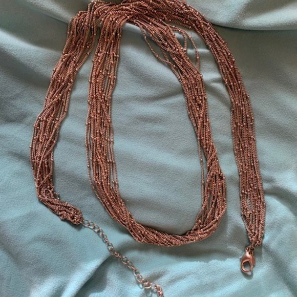 Premier Designs #20239 Matte Gold BREATHTAKING 15-Strand Necklace , 30" long NIB - Picture 3 of 10